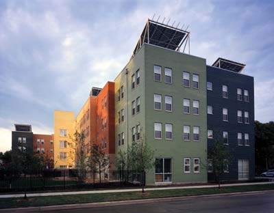 Chicago's solar powered Wentworth Commons has won green-building awards and provides affordable housing units.